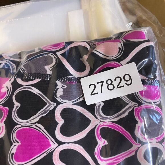 Betsey Johnson Activewear Leggings Women L Large Black Geometric Mid Rise Capri - Picture 9 of 9